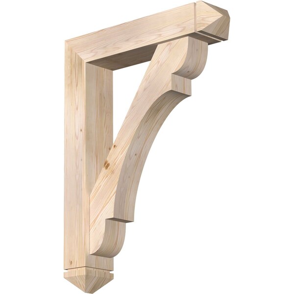 Ekena Millwork Olympic Arts and Crafts Smooth Bracket w/ Offset Brace, Douglas Fir, 7 1/2"W x 36"D x 48"H BKT0806X36X48OLY03SDF - main